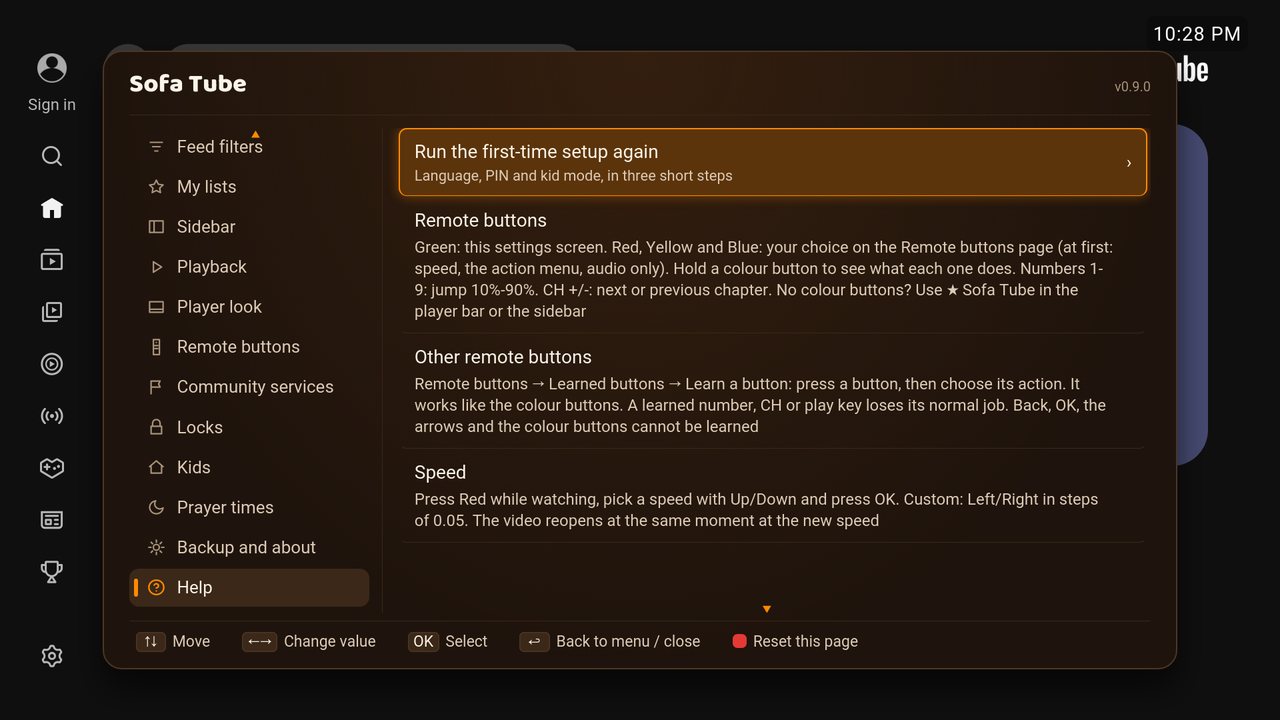 Help page