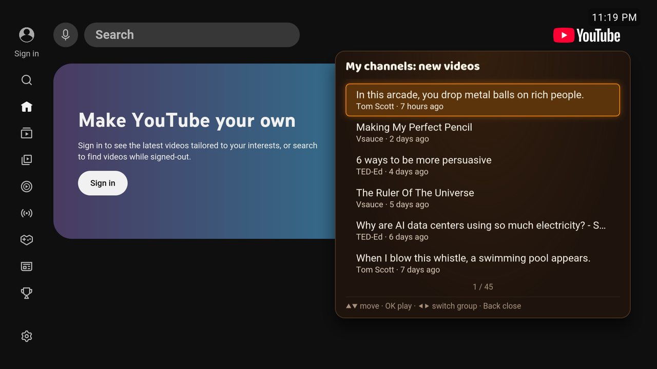 My channels: new videos